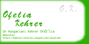 ofelia kehrer business card